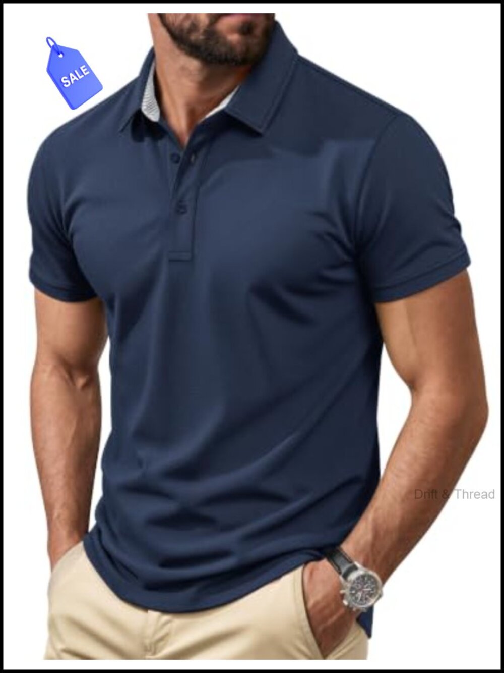 Men's Short Sleeve Cotton Pique Polo Shirt Classic Fit Casual Tee